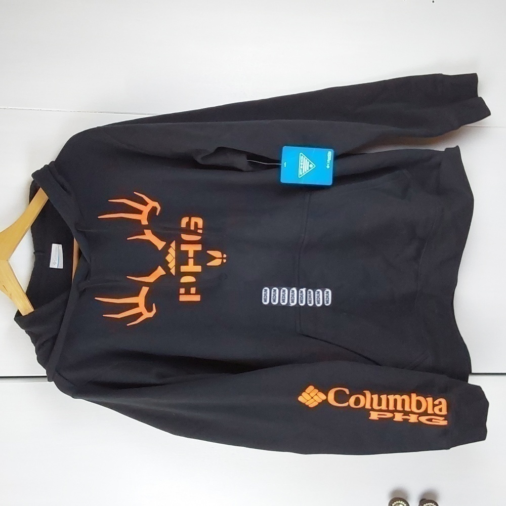 Columbia PHG| Mens Performance Hunting Gear Black/Blaze Orange Hoodie Sz. Medium